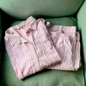 Victoria’s Secret cotton button down long sleeve & pants pajamas size large